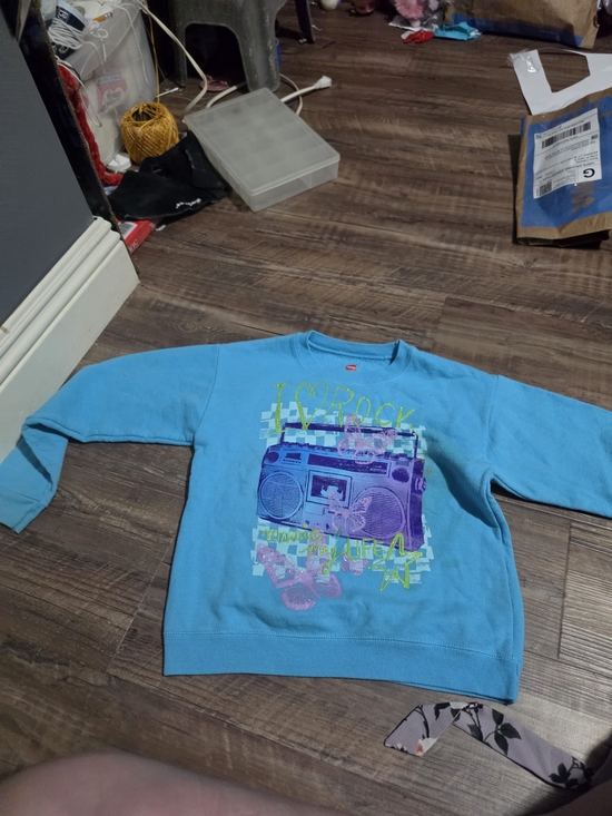 Hanes Other - Hanes Kids Bright Blue Graphic Sweatshirt with Retro Boombox